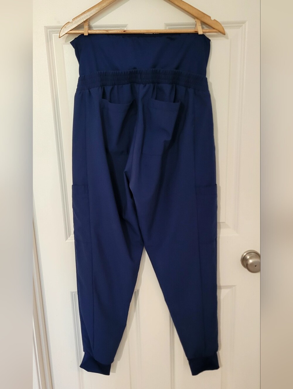 WonderWink Navy Maternity Jogger Pants with Support Panel - Picture 8 of 16
